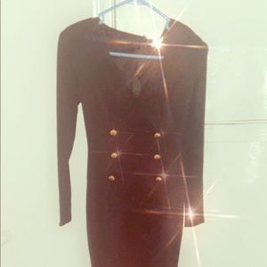 Black with gold button fashion nova gown 🤩‼️